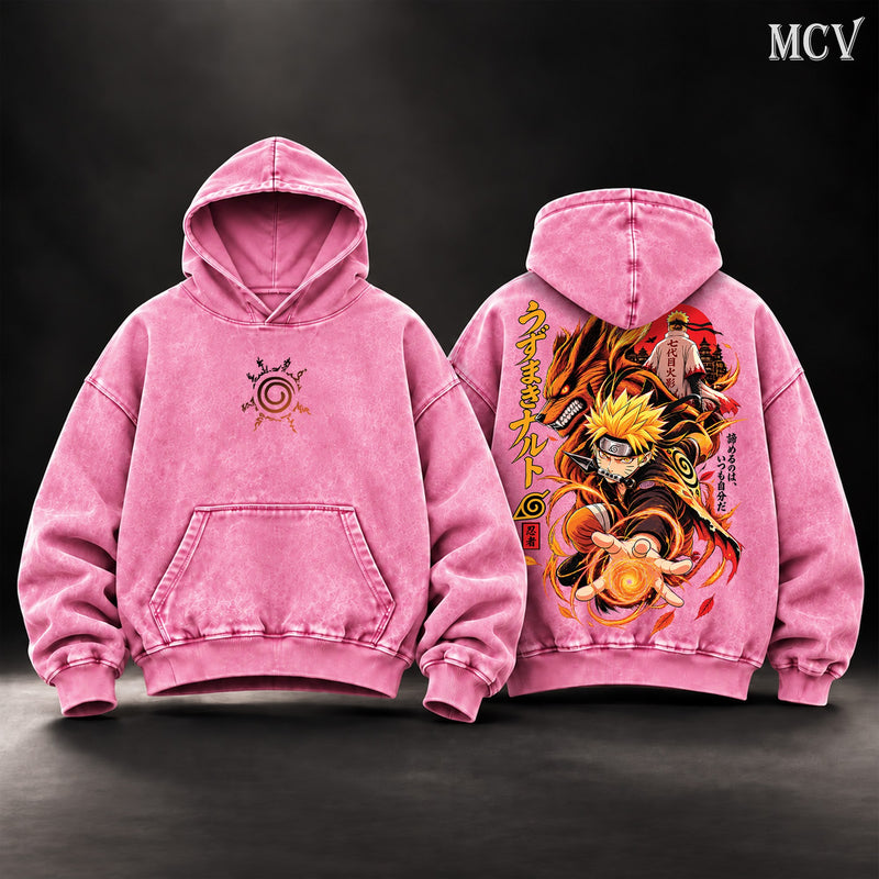 Naruto Uzumaki Kurama Rasengan Hoodie - Pink