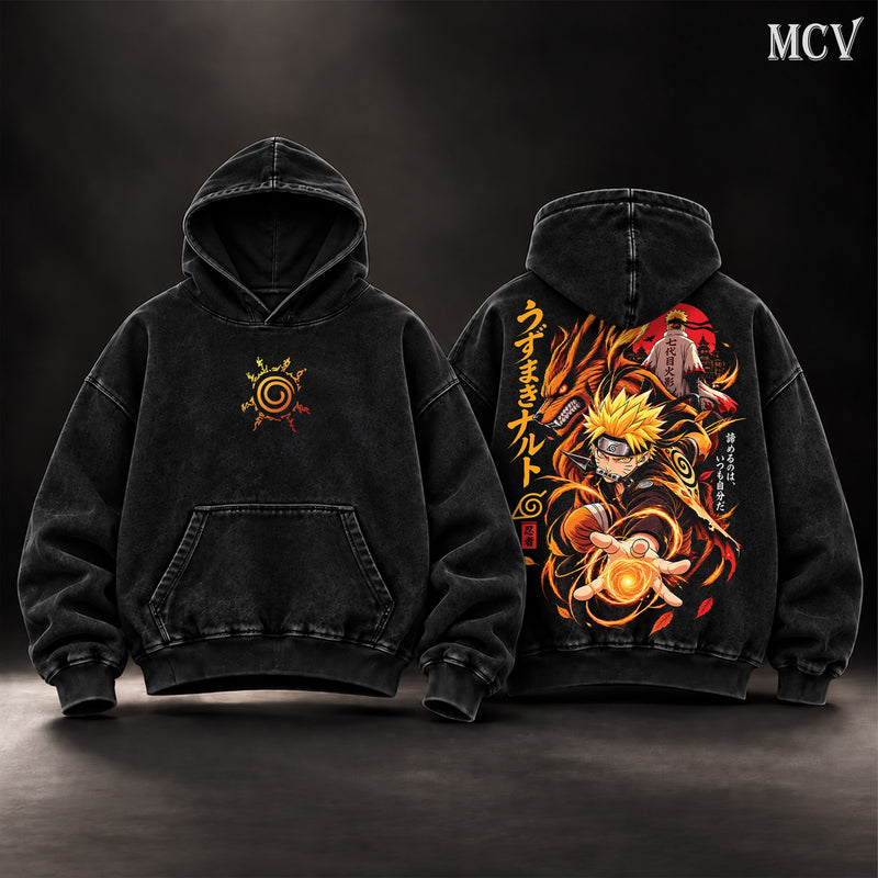 Naruto Uzumaki Kurama Rasengan Hoodie - Black