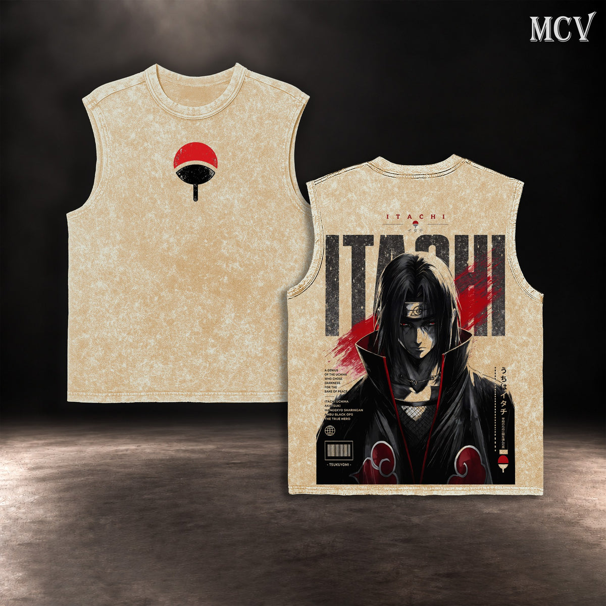 Itachi Uchiha Akatsuki Tanktop - Apricot