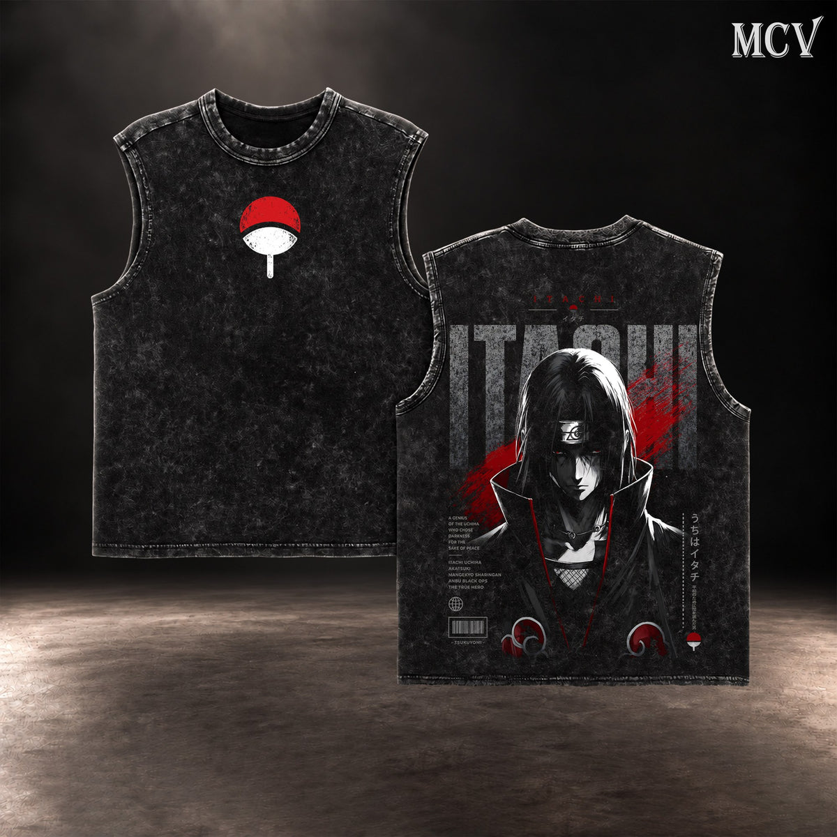 Itachi Uchiha Akatsuki Tanktop - Black
