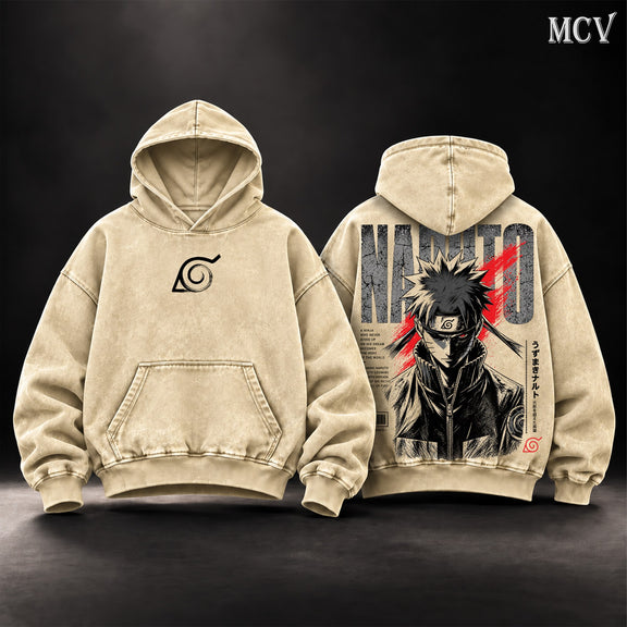 Naruto Uzumaki Will of Fire Hoodie - Apricot