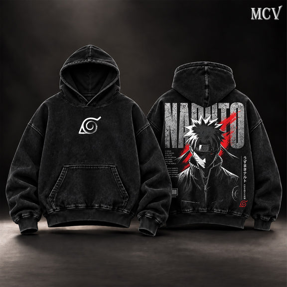 Naruto Uzumaki Will of Fire Hoodie - Black
