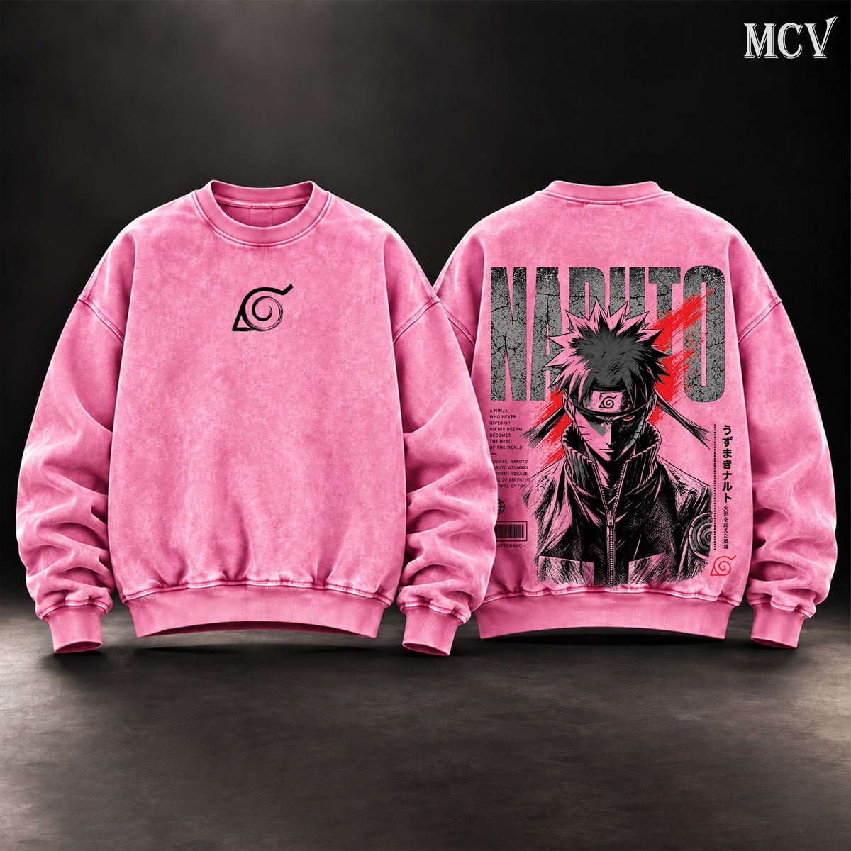 Naruto Uzumaki Will of Fire Sweatshirt - Pink