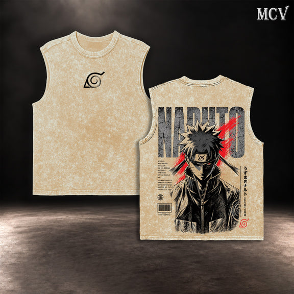 Naruto Uzumaki Will of Fire Tanktop - Apricot