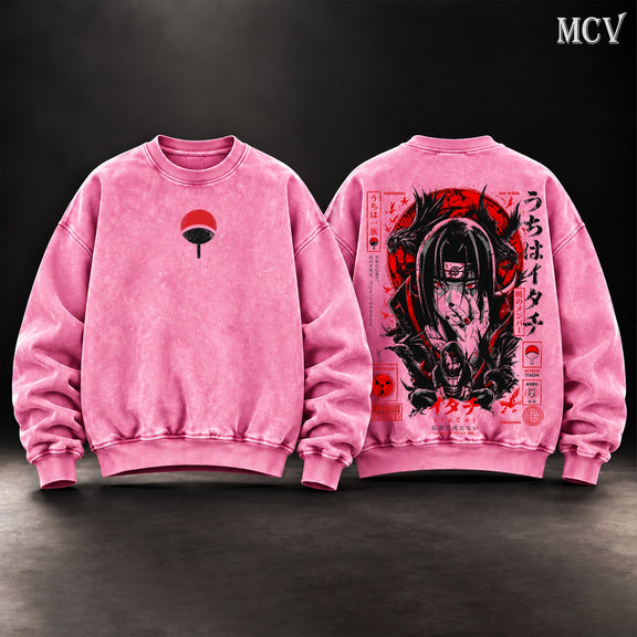Itachi Uchiha Red Moon Sweatshirt - Pink