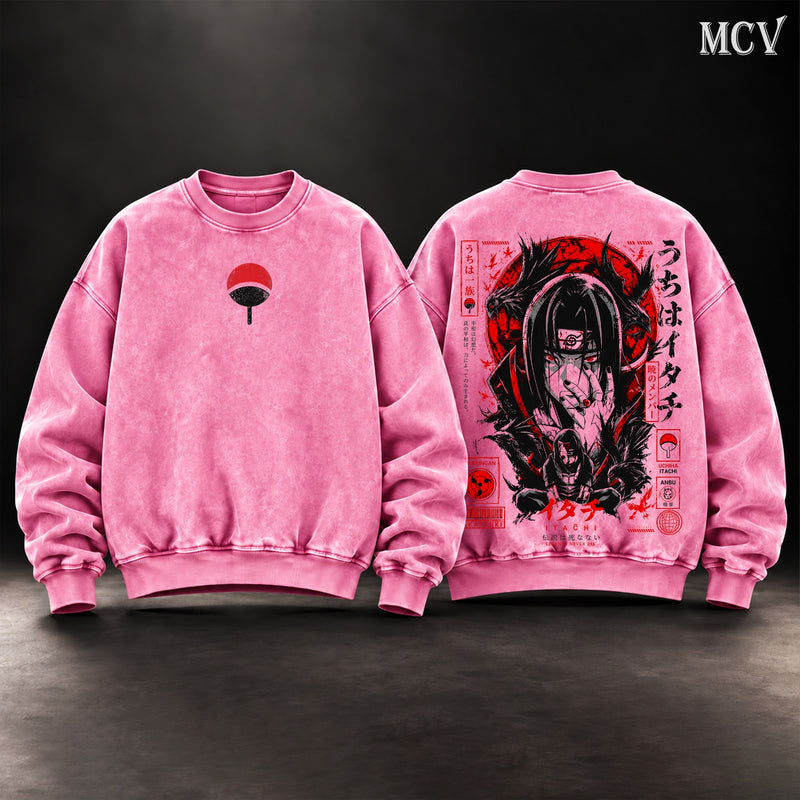 Itachi Uchiha Red Moon Sweatshirt - Pink