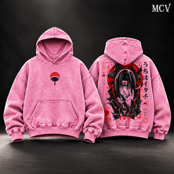 Itachi Uchiha Red Moon Hoodie - Pink