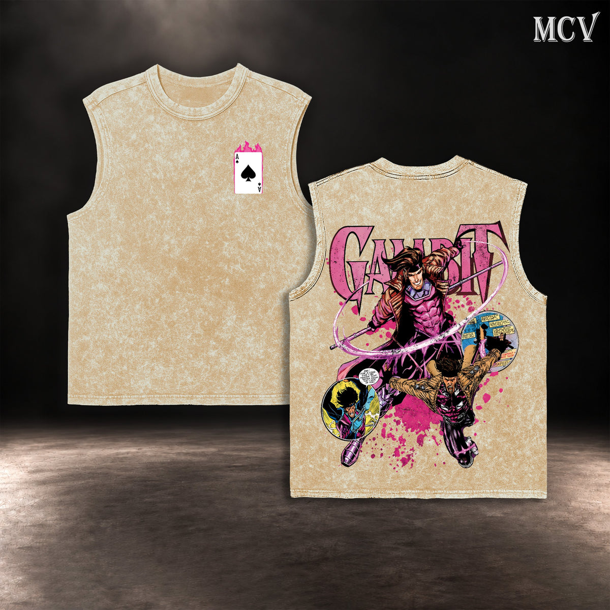 Gambit X-Men Tank Top - Apricot