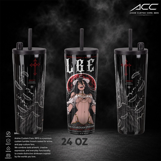 Albedo Overlord Tumbler 17oz 24oz 30oz, Overlord Anime Stainless Steel Insulated Tumbler, Albedo Anime Cup with Straw, Anime Travel Mug
