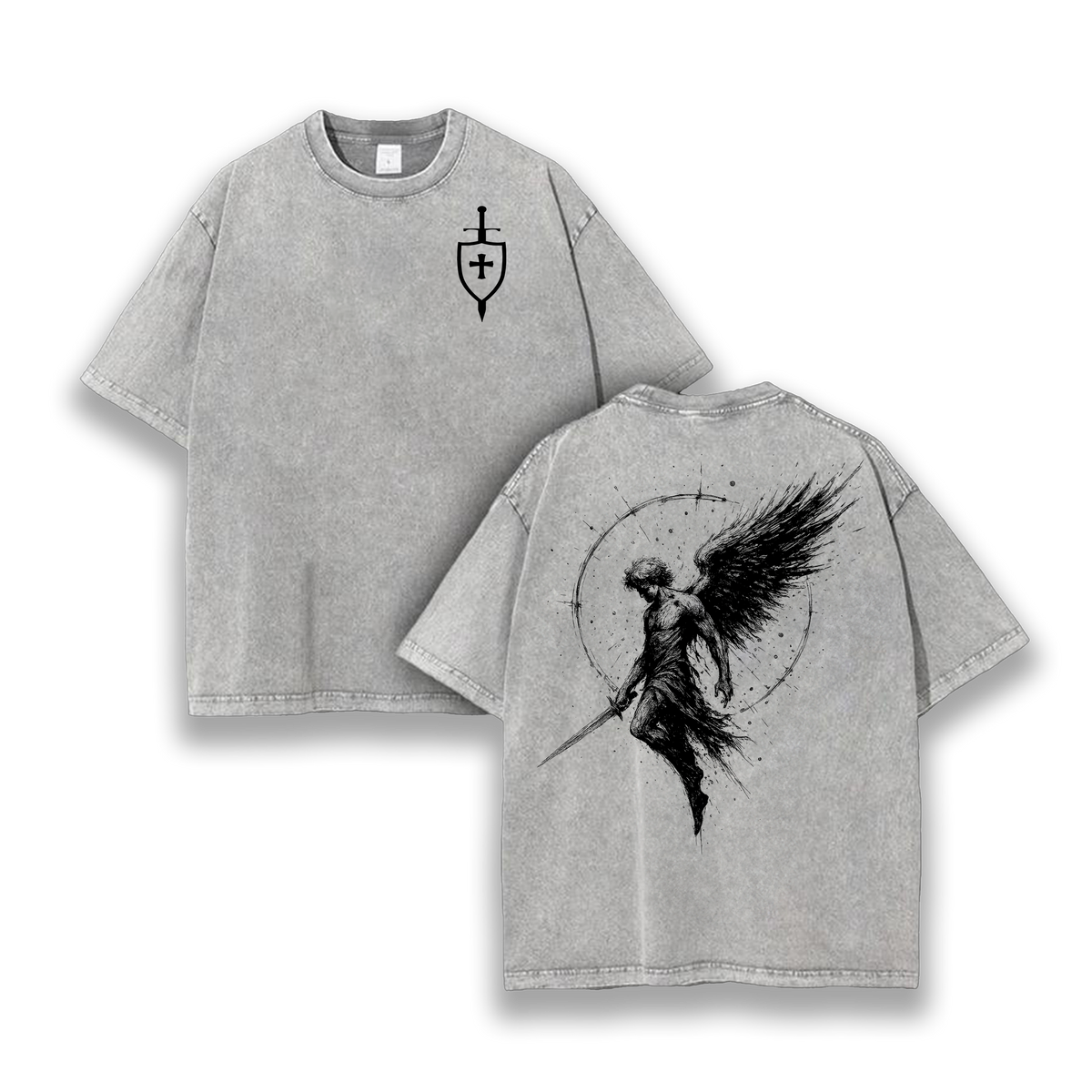 Sanctus Michael Archangelus Washed T-Shirt