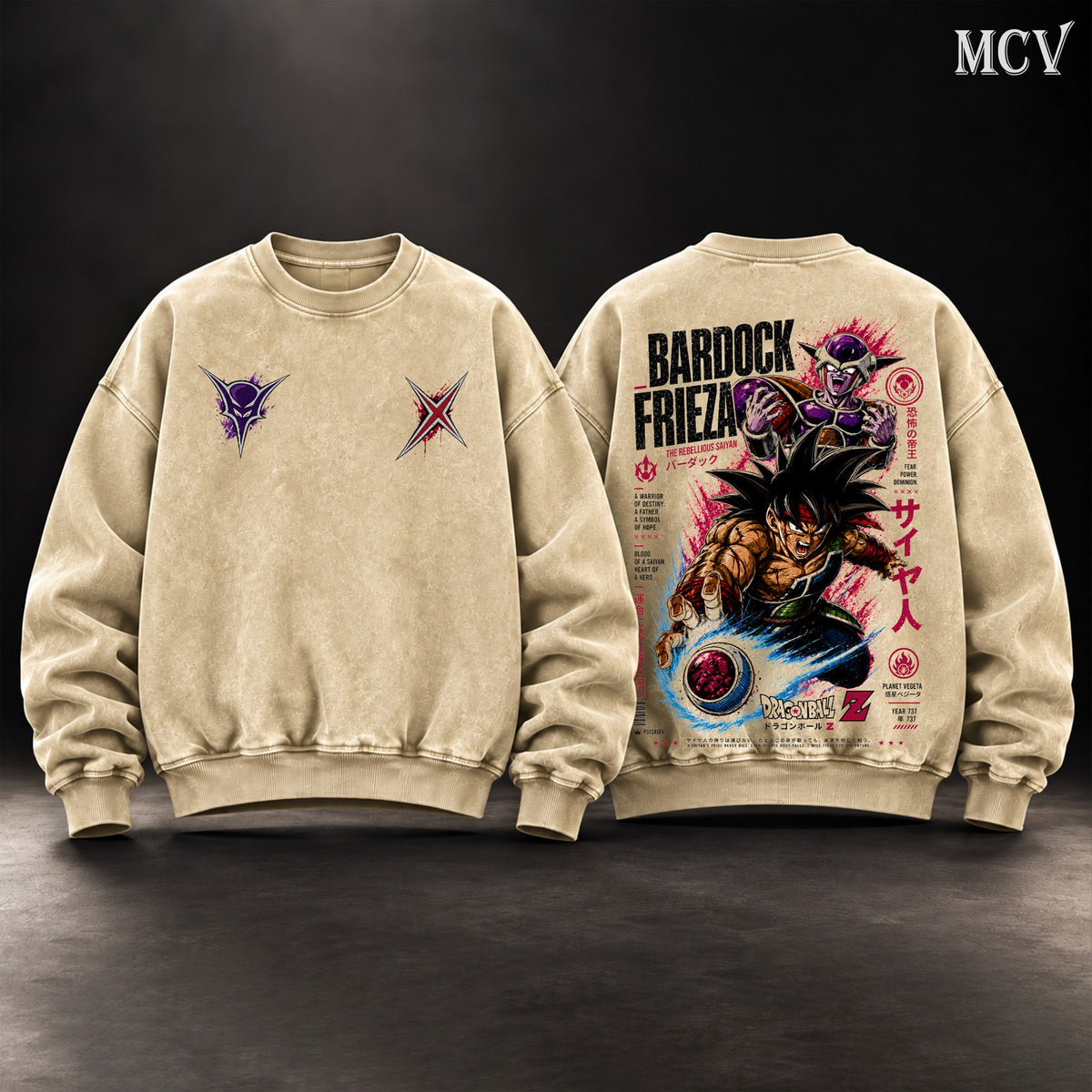 Bardock vs Frieza Sweatshirt - Apricot