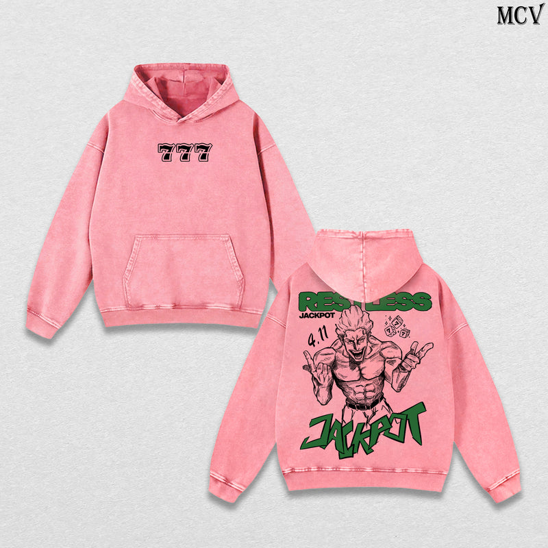 Kinji Hakari Ver.2 – Jujutsu Kaisen – Vintage Washed Heavyweight Cotton Anime Graphic Hoodie Japanese Manga Streetwear Sweatshirt
