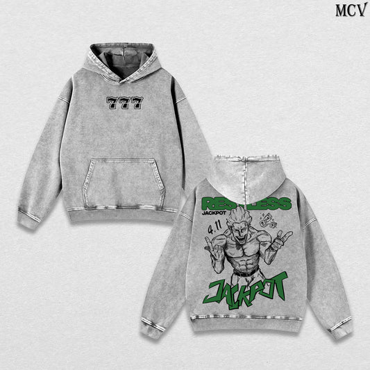 Kinji Hakari Ver.2 – Jujutsu Kaisen – Vintage Washed Heavyweight Cotton Anime Graphic Hoodie Japanese Manga Streetwear Sweatshirt