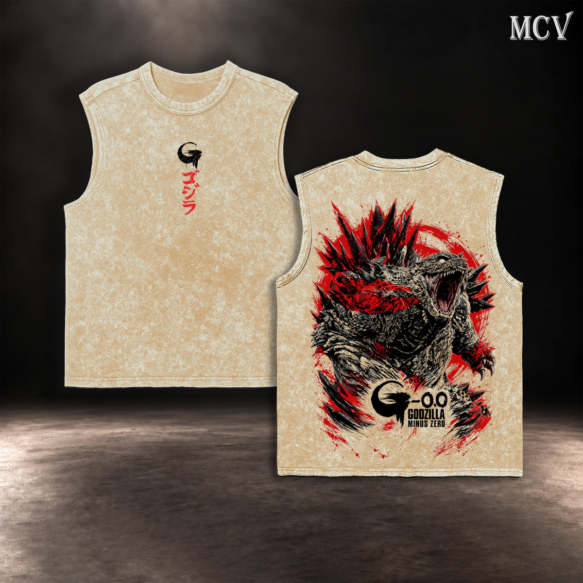 Godzilla Minus Zero Kaiju Tanktop - Apricot