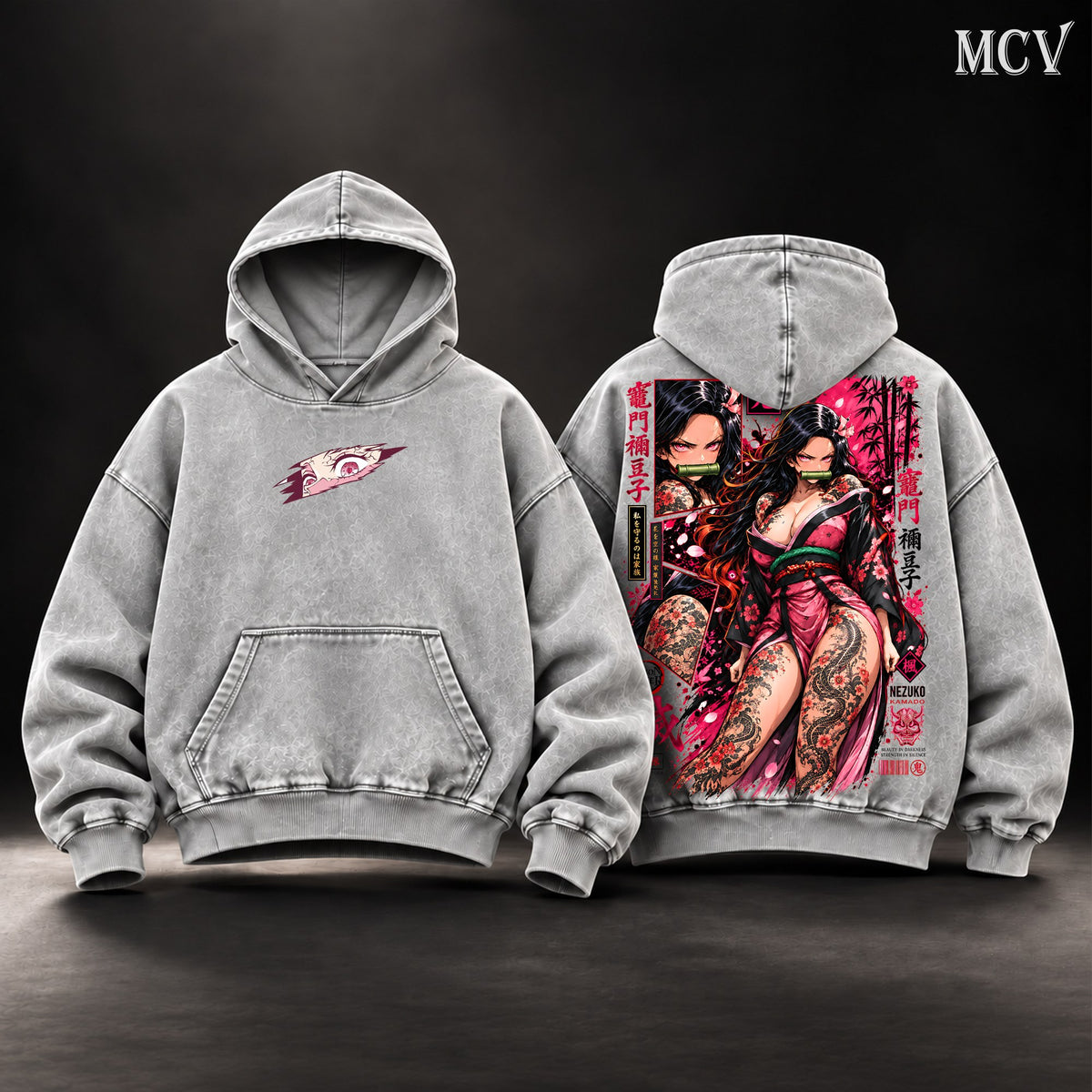 Nezuko Kamado Hoodie - Gray