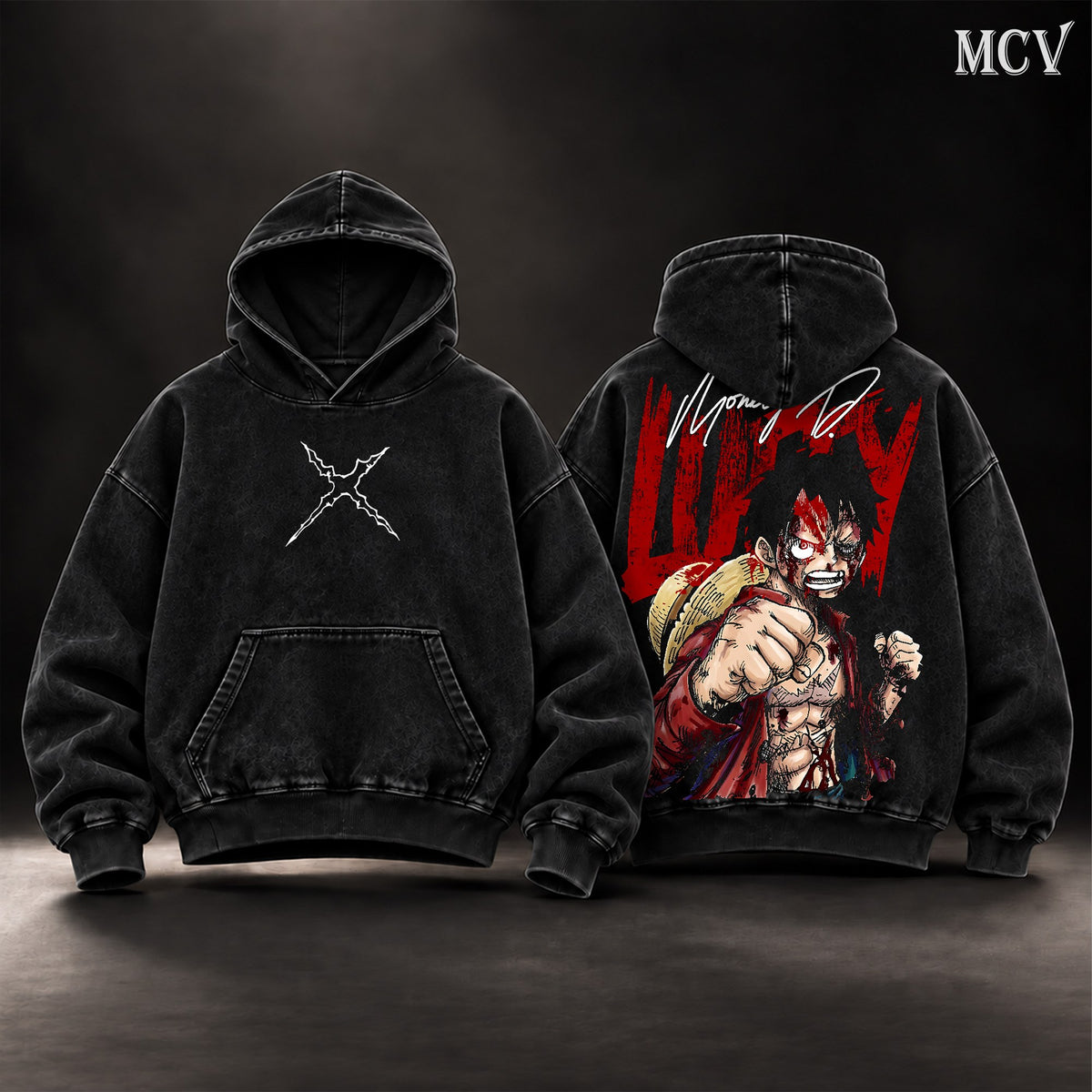 Monkey D. Luffy Straw Hat Hoodie - Black