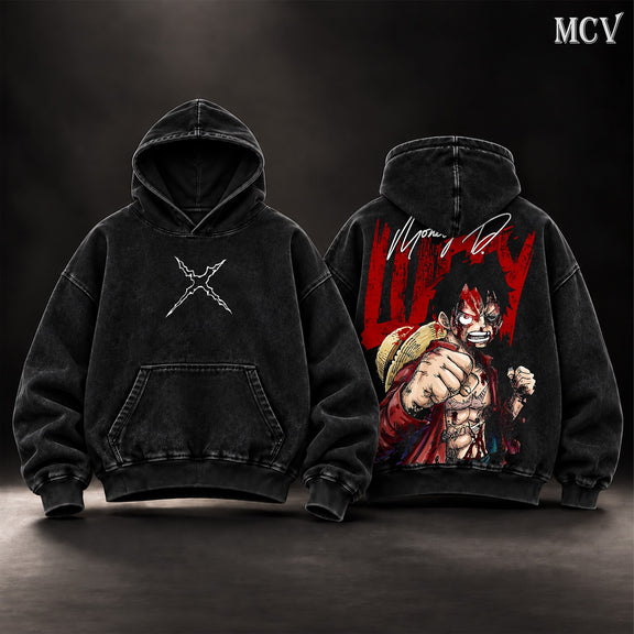 Monkey D. Luffy Straw Hat Hoodie - Black