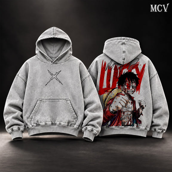 Monkey D. Luffy Straw Hat Hoodie - Gray