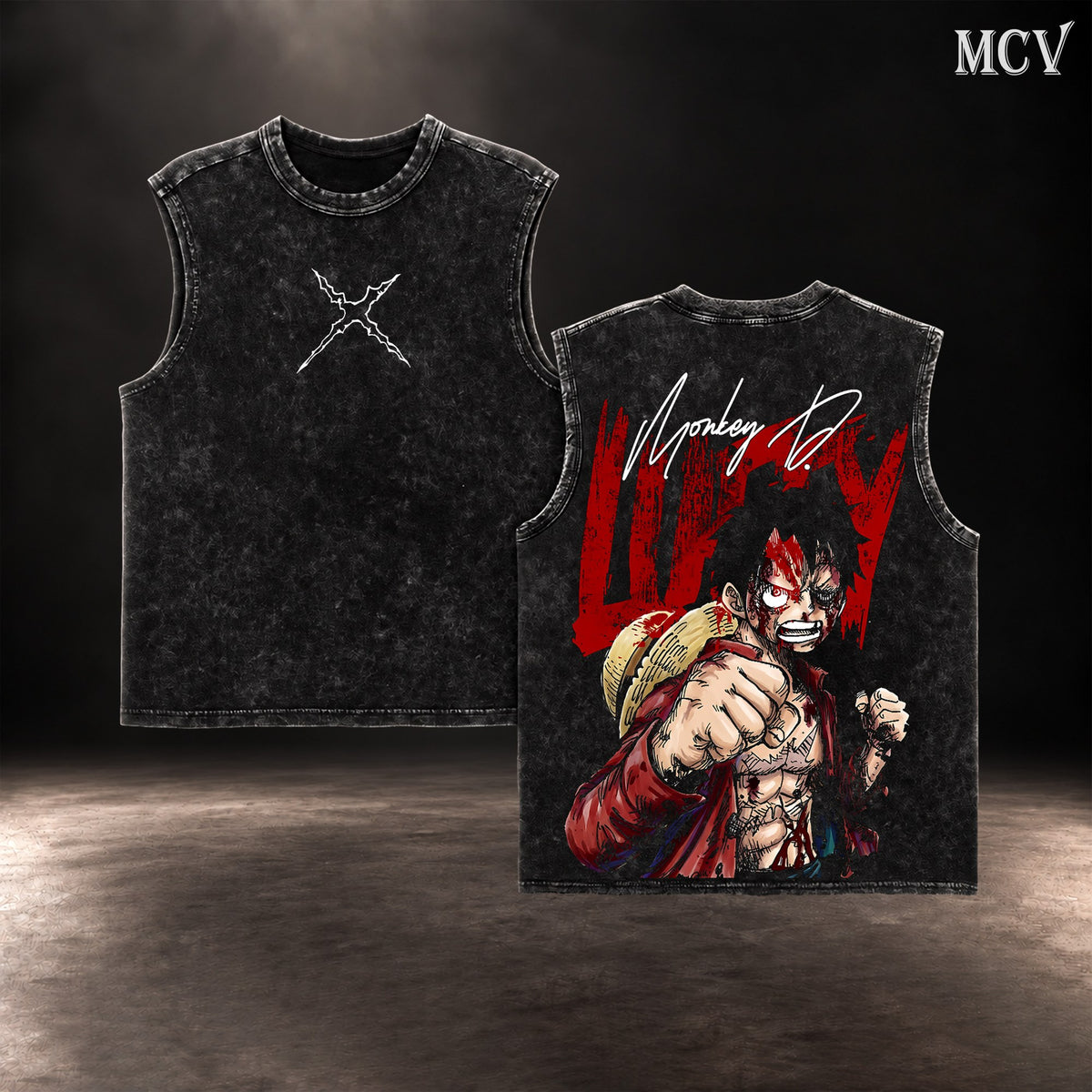 Monkey D. Luffy Straw Hat Tanktop - Black
