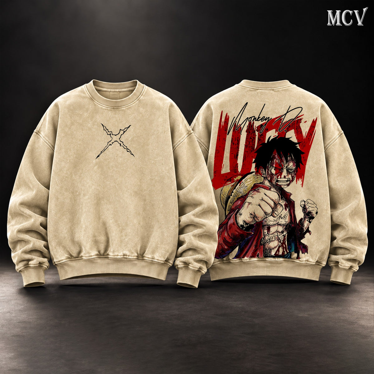 Monkey D. Luffy Straw Hat Sweatshirt - Apricot