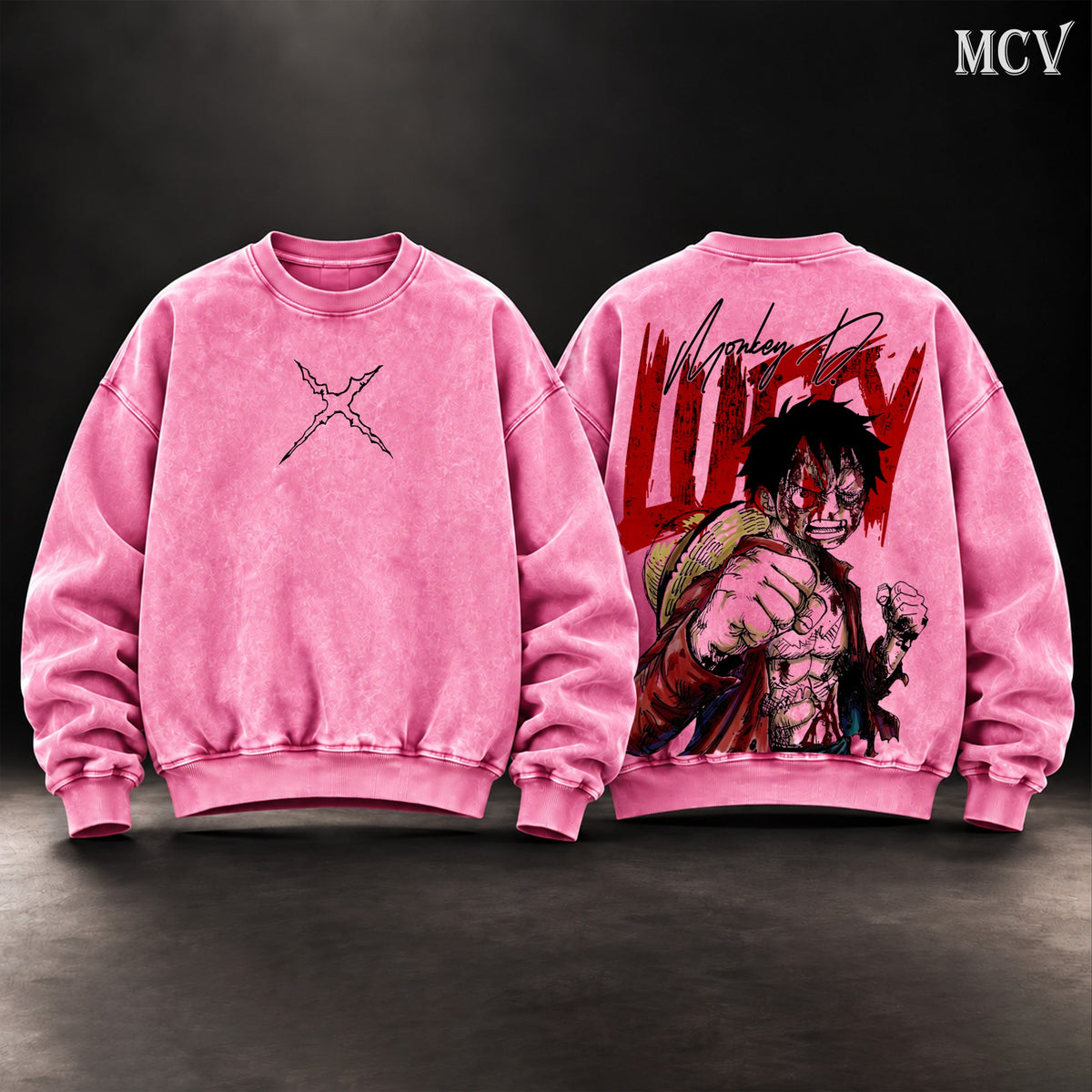 Monkey D. Luffy Straw Hat Sweatshirt - Pink