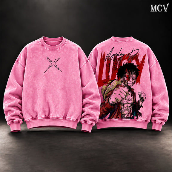 Monkey D. Luffy Straw Hat Sweatshirt - Pink