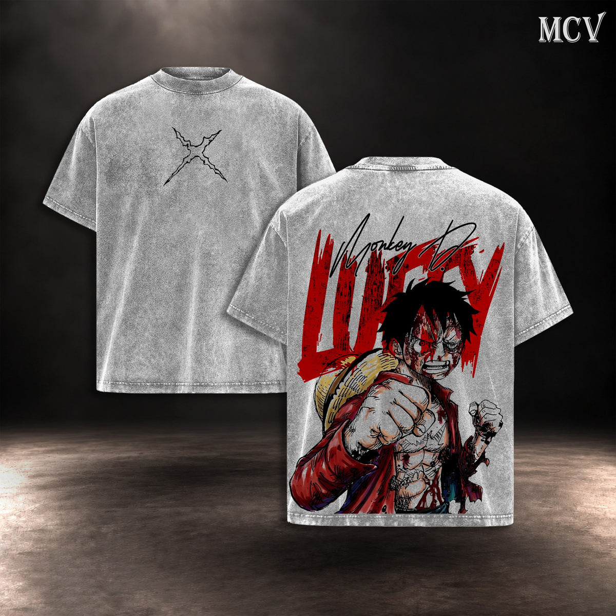 Monkey D. Luffy Straw Hat T-shirt - Gray