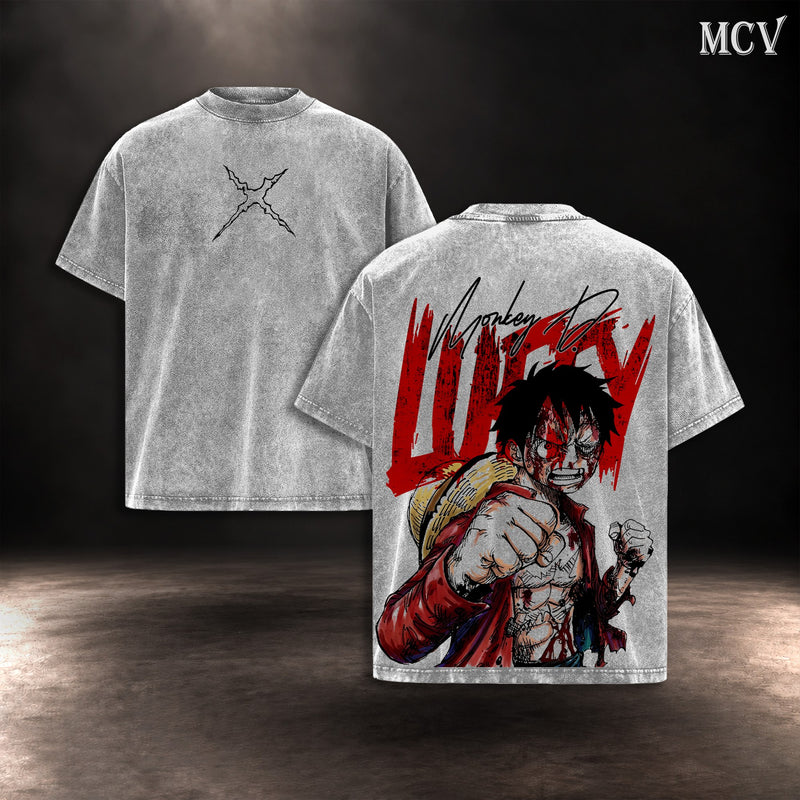 Monkey D. Luffy Straw Hat T-shirt - Gray