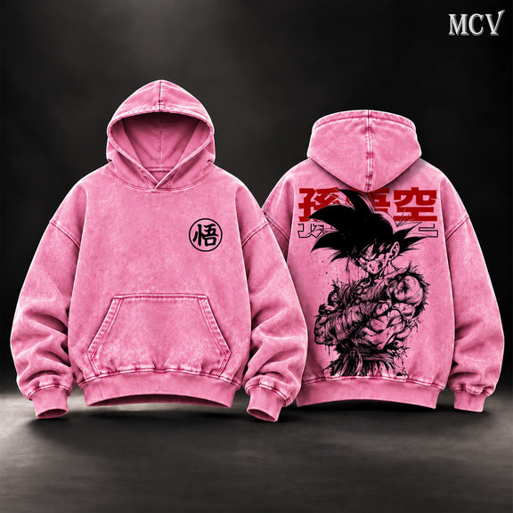 Son Goku Kanji Ink Hoodie - Pink