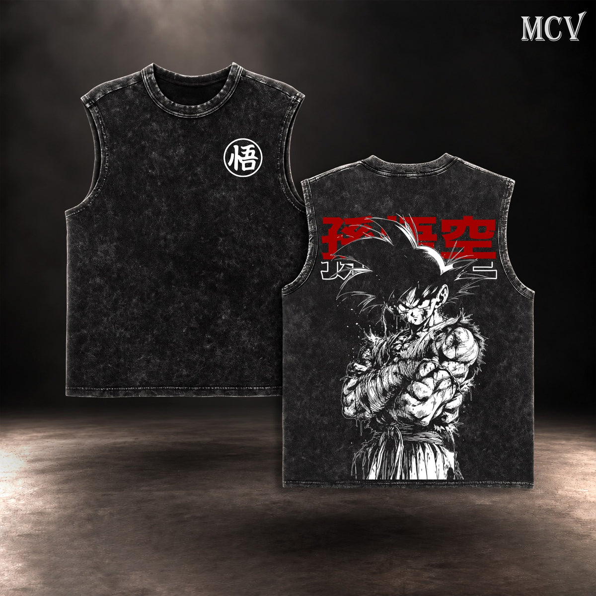 Son Goku Kanji Ink Tanktop - Black