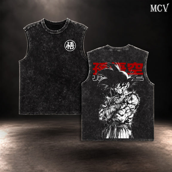 Son Goku Kanji Ink Tanktop - Black