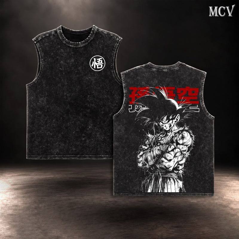 Son Goku Kanji Ink Tanktop - Black