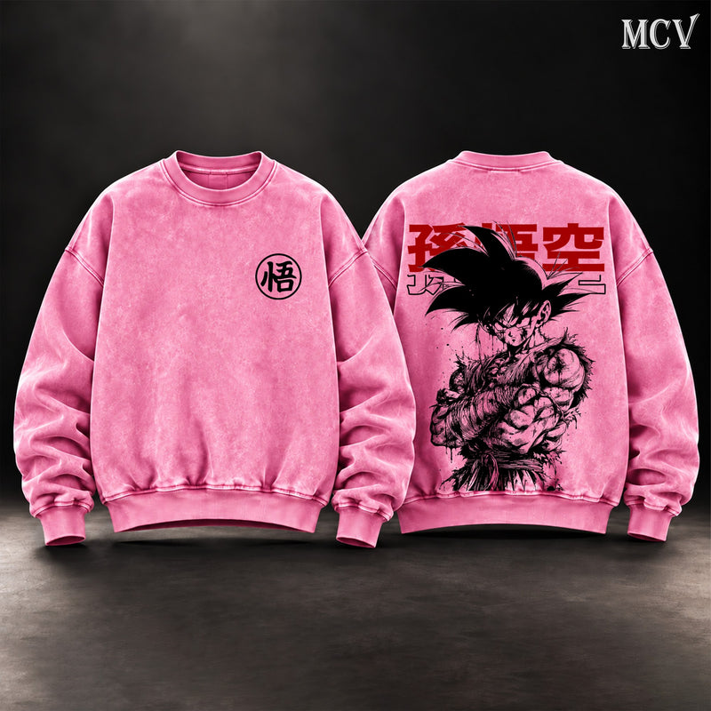 Son Goku Kanji Ink Sweatshirt - Pink