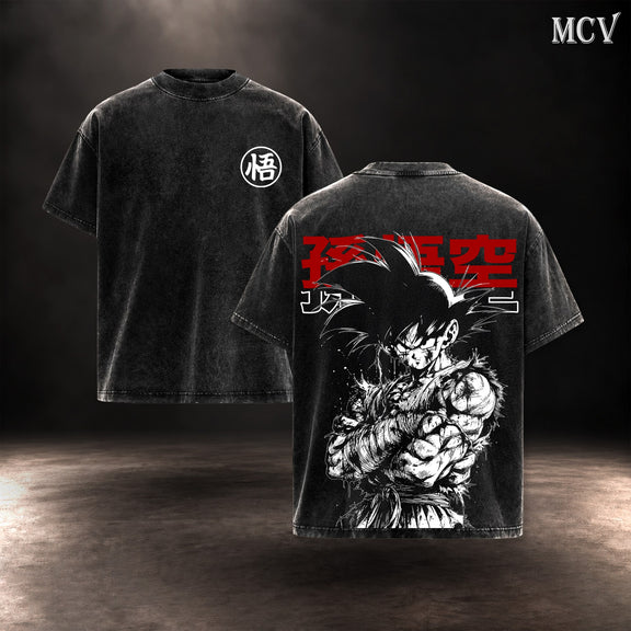 Son Goku Kanji Ink T-shirt - Black