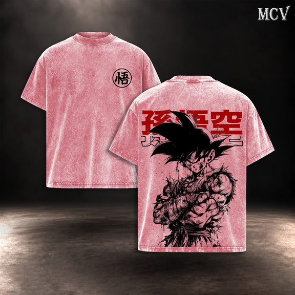Son Goku Kanji Ink T-shirt - Pink