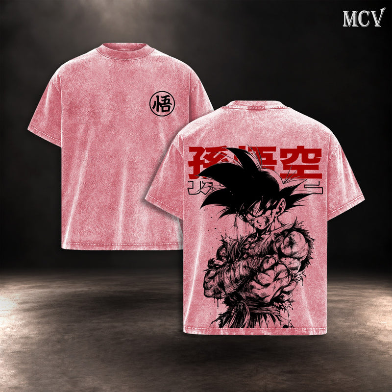 Son Goku Kanji Ink T-shirt - Pink