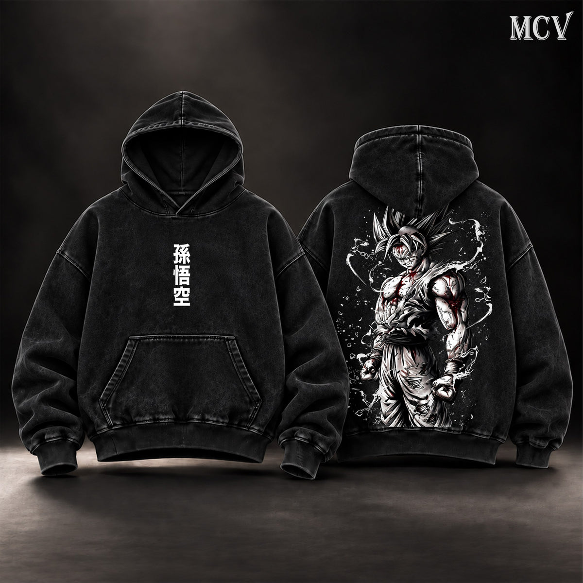 Goku Brush Ink Hoodie - Black