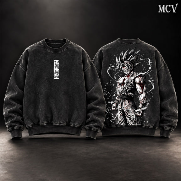 Goku Brush Ink Sweatshirt - Black