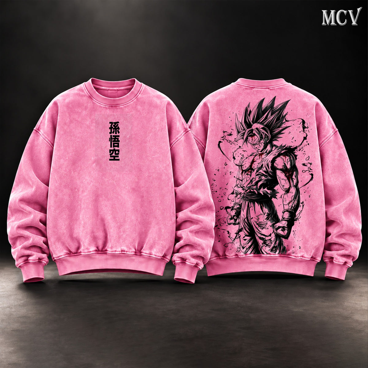 Goku Brush Ink Sweatshirt - Pink