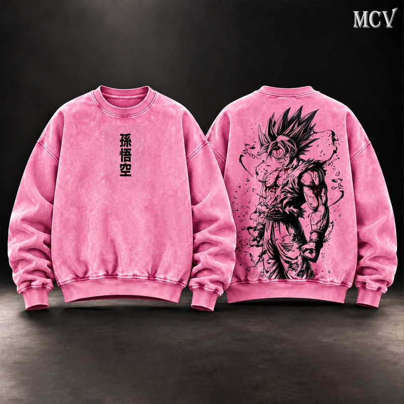 Goku Brush Ink Sweatshirt - Pink