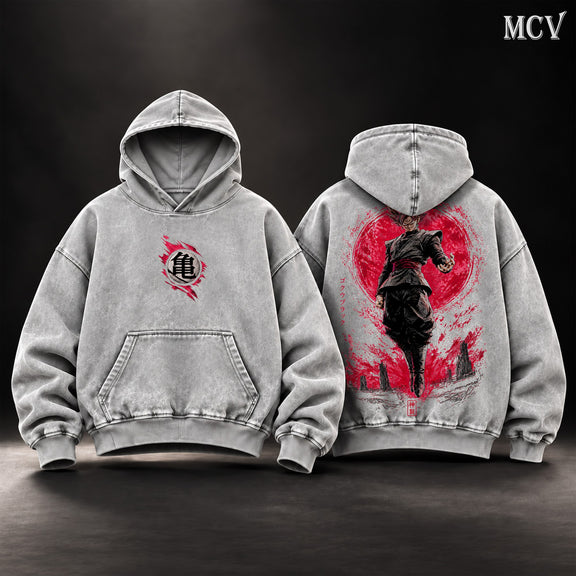 Goku Black Rose Blood Moon Hoodie - Gray