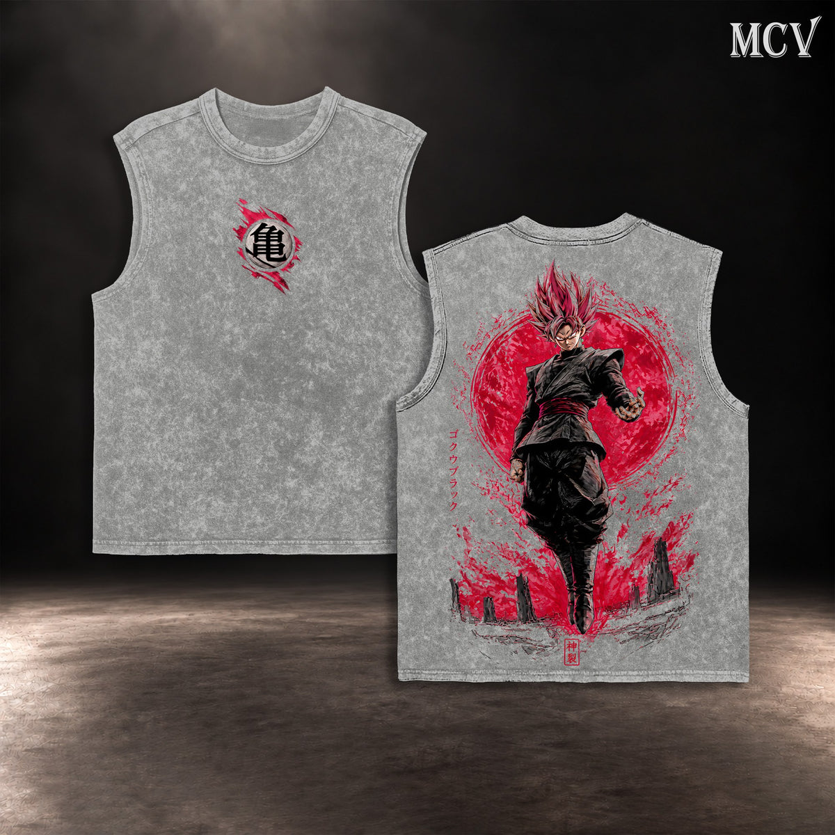 Goku Black Rose Blood Moon Tanktop - Gray