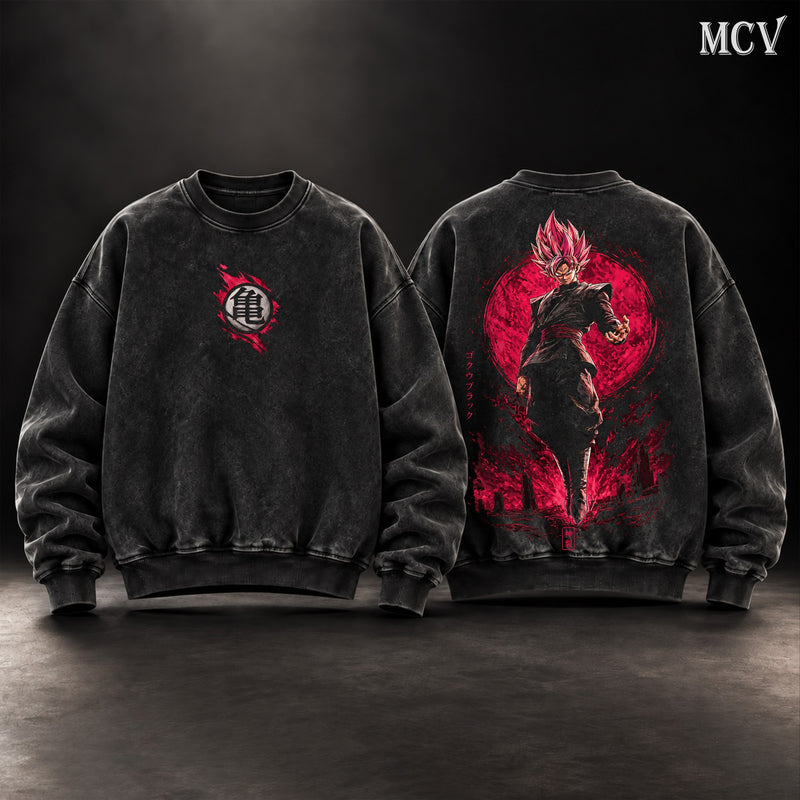 Goku Black Rose Blood Moon Sweatshirt - Black