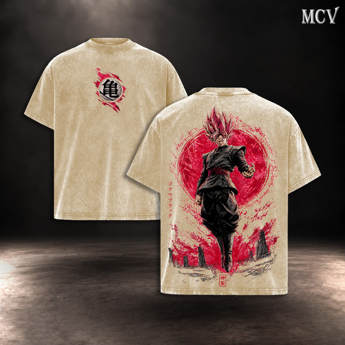 Goku Black Rose Blood Moon T-shirt - Apricot