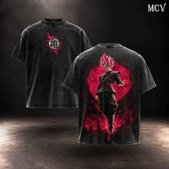 Goku Black Rose Blood Moon T-shirt - Black