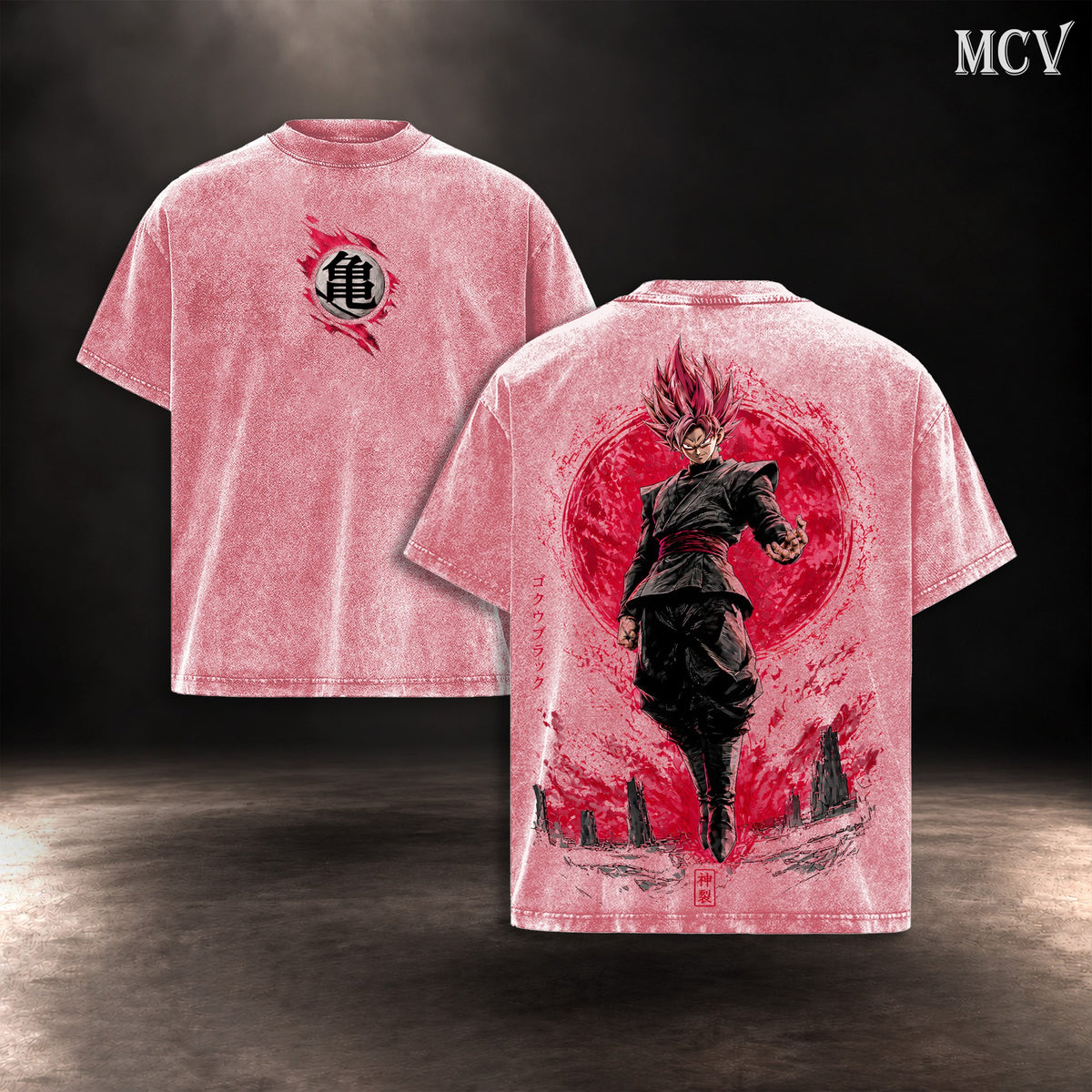 Goku Black Rose Blood Moon T-shirt - Pink