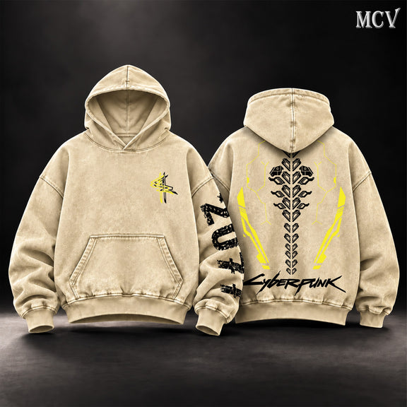 Cyberpunk 2077 Sandevistan Hoodie - Apricot