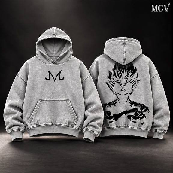 Majin Vegeta Shadow Hoodie - Gray