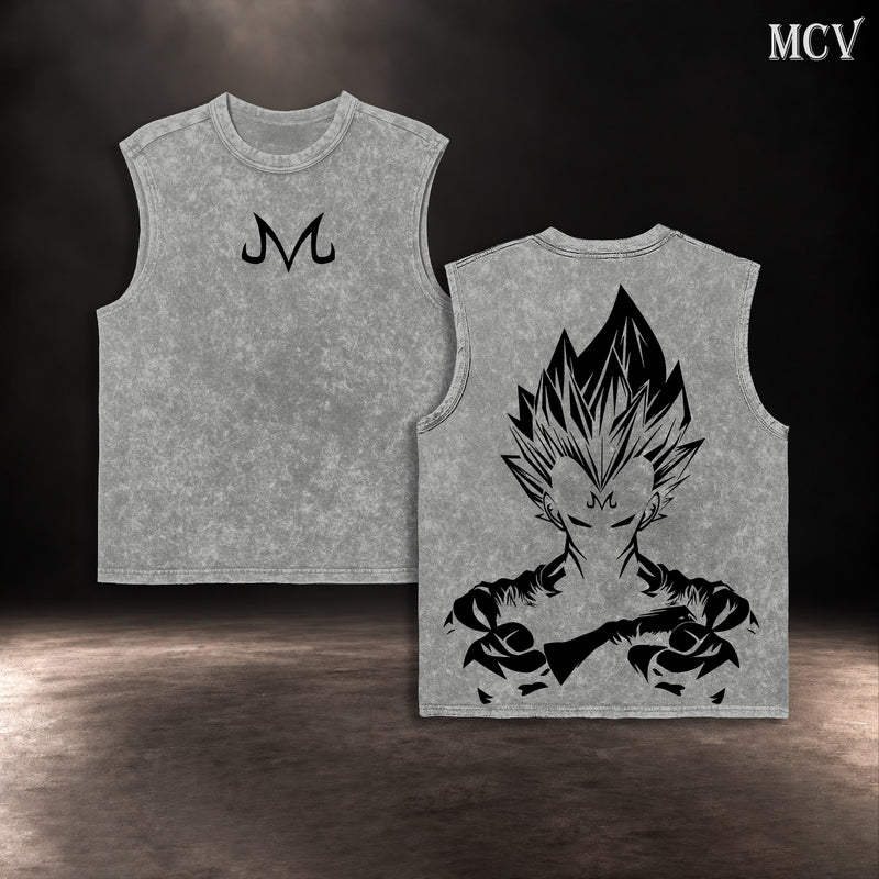 Majin Vegeta Shadow Tanktop - Gray