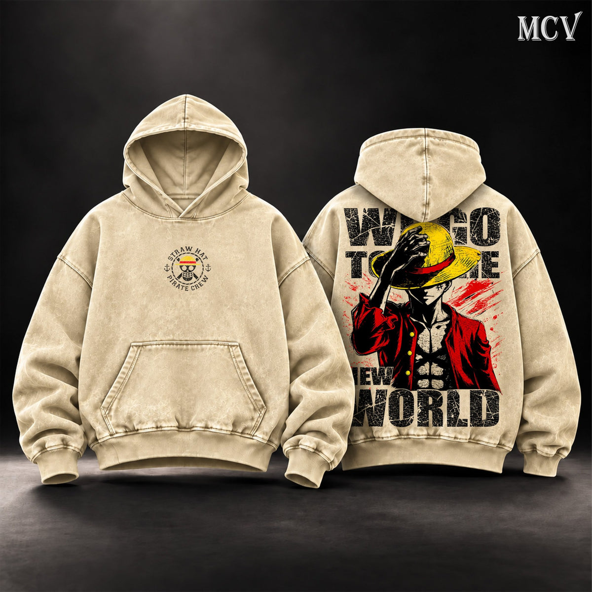 Luffy We Go To The New World Hoodie - Apricot